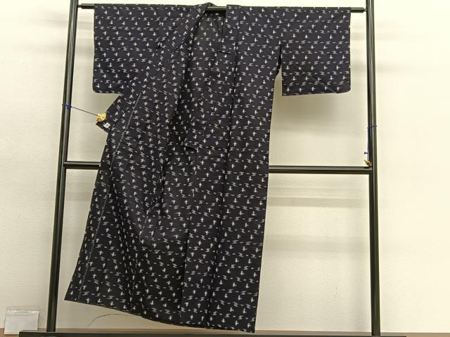 平和屋着物●久留米絣　単衣　絣文様　綿　逸品　BAAY4642hv