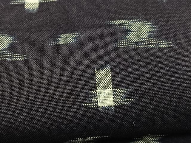 平和屋着物●久留米絣　単衣　絣文様　綿　逸品　BAAY4642hv