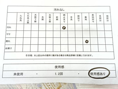 平和屋着物◎六通柄袋帯　孔雀　金銀糸　正絹　逸品　BAAY5026qw