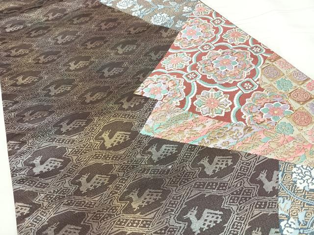 平和屋着物◎六通柄袋帯　有栖川花文　金糸　正絹　逸品　BAAY5032qw