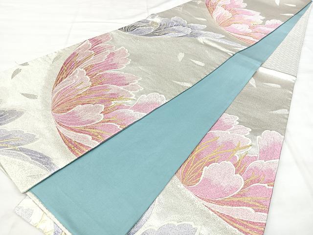 平和屋着物◎六通柄袋帯　舞花文　金銀糸　正絹　逸品　BAAY5033qw