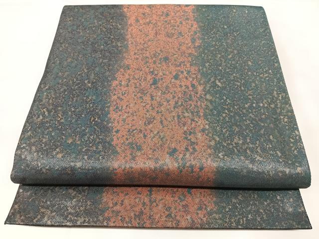 平和屋着物◎六通柄袋帯　霞間道　引箔　正絹　逸品　BAAY5034qw