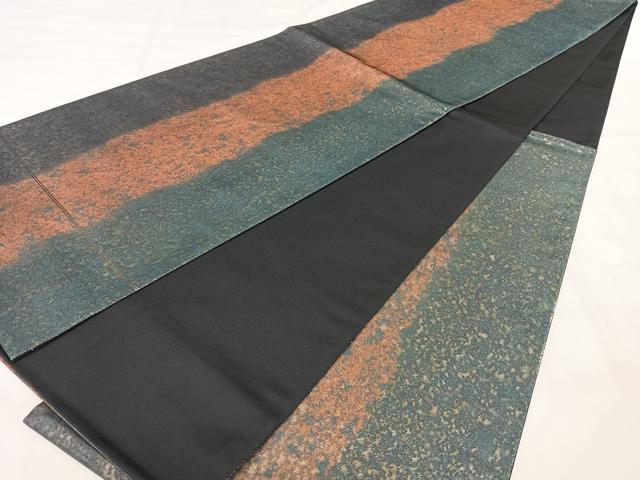 平和屋着物◎六通柄袋帯　霞間道　引箔　正絹　逸品　BAAY5034qw