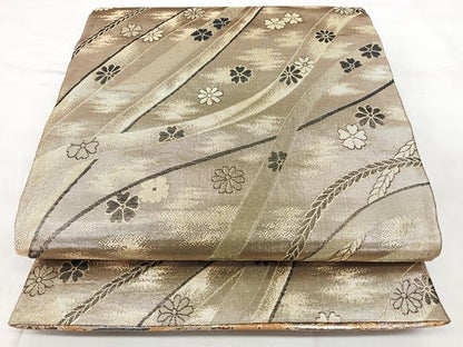 平和屋着物◎佐賀錦　両面　六通柄袋帯　鳳凰花文　金銀糸　正絹　逸品　BAAY5040qw