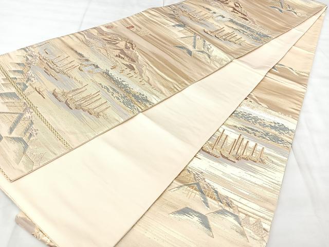 平和屋着物◎西陣　六通柄袋帯　東海道　金銀糸　正絹　逸品　BAAY5045qw