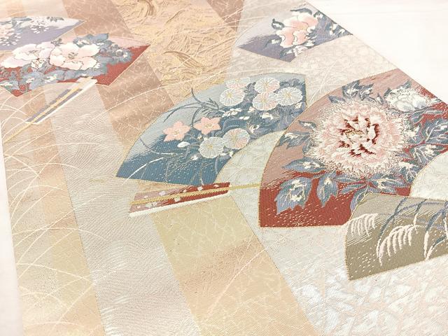 平和屋着物◎六通柄袋帯　ふたみ屏風絵　金銀糸　正絹　逸品　BAAY5073qw