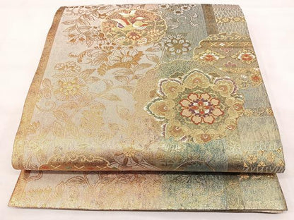 平和屋着物◎六通柄袋帯　花鳥文　正絹　逸品　BAAY5089qw