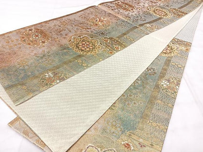 平和屋着物◎六通柄袋帯　花鳥文　正絹　逸品　BAAY5089qw