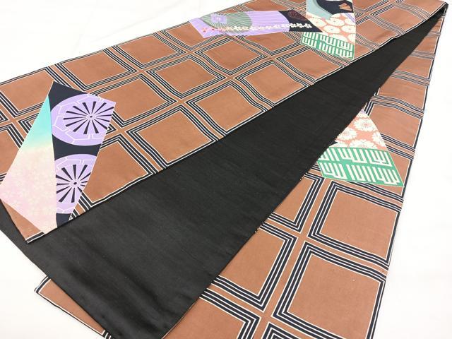平和屋着物◎アンティーク　大正ロマン　全通柄袋帯　刺繍　短冊花文　正絹　逸品　BAAY5100qw