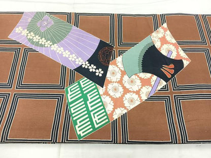 平和屋着物◎アンティーク　大正ロマン　全通柄袋帯　刺繍　短冊花文　正絹　逸品　BAAY5100qw