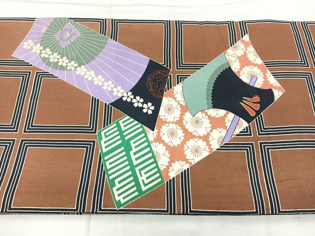 平和屋着物◎アンティーク　大正ロマン　全通柄袋帯　刺繍　短冊花文　正絹　逸品　BAAY5100qw