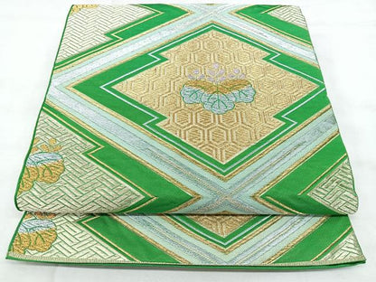 平和屋着物◎六通柄　本袋帯　松皮菱花文　金銀糸　正絹　逸品　BAAY5104qw