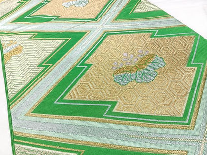 平和屋着物◎六通柄　本袋帯　松皮菱花文　金銀糸　正絹　逸品　BAAY5104qw