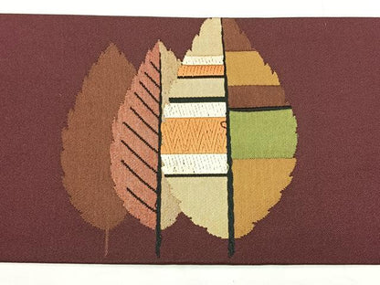 平和屋着物◎九寸名古屋帯　樹林文　金糸　正絹　逸品　BAAY5112qw