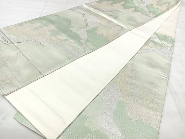 平和屋着物◎六通柄袋帯　霞文　金銀糸　正絹　逸品　BAAY5119qw