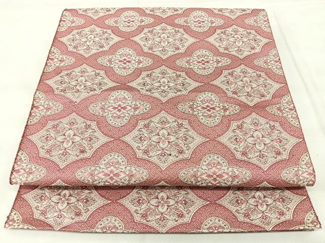 平和屋着物◎本場筑前博多織　八寸名古屋帯　花菱文　金糸　正絹　逸品　BAAY5127qw