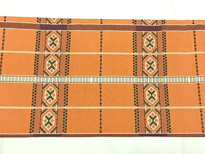 平和屋着物◎九寸名古屋帯　変わり格子　正絹　逸品　BAAY5135qw