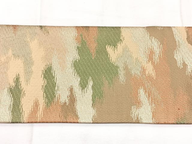 平和屋着物◎全通柄　九寸名古屋帯　霞文　金糸　正絹　逸品　BAAY5139qw
