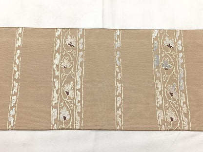 平和屋着物◎九寸名古屋帯　花鳥文　金銀糸　正絹　逸品　BAAY5143qw