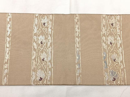 平和屋着物◎九寸名古屋帯　花鳥文　金銀糸　正絹　逸品　BAAY5143qw