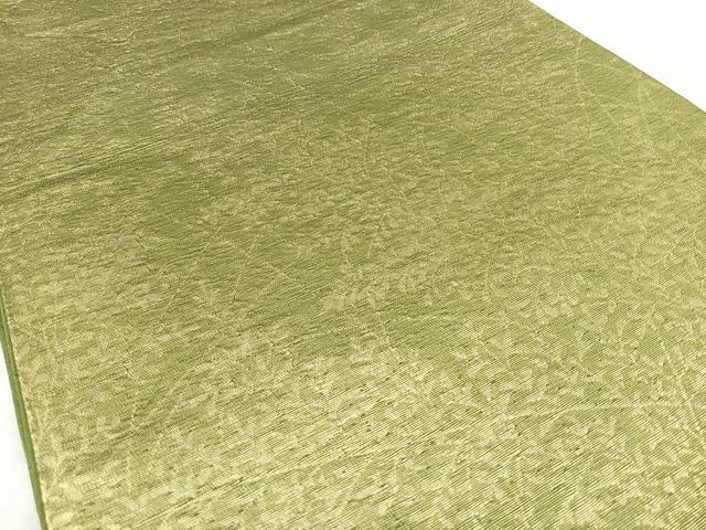 平和屋着物◎六通柄袋帯　枝葉文　金糸　正絹　逸品　BAAY5160qw