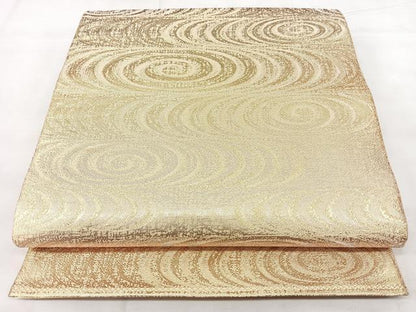 平和屋着物◎本佐賀錦　六通柄袋帯　流水文　金糸　正絹　逸品　BAAY5164qw