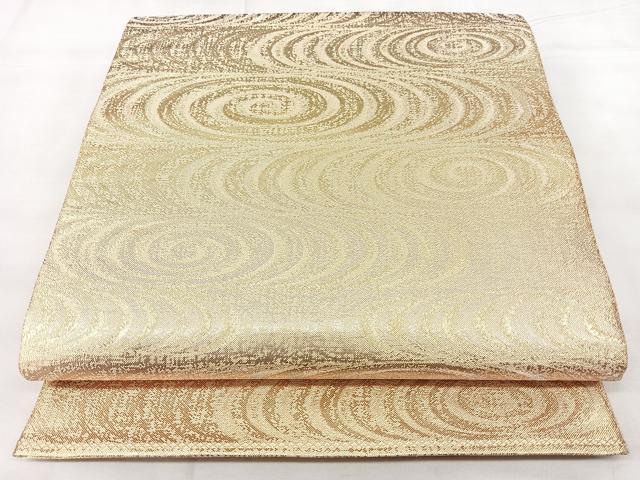 平和屋着物◎本佐賀錦　六通柄袋帯　流水文　金糸　正絹　逸品　BAAY5164qw