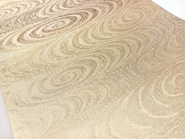 平和屋着物◎本佐賀錦　六通柄袋帯　流水文　金糸　正絹　逸品　BAAY5164qw