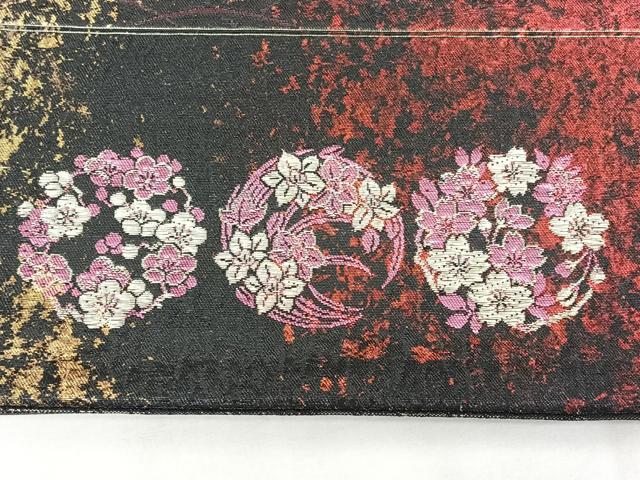 平和屋着物◎六通柄袋帯　霞間道　金糸　正絹　逸品　BAAY5166qw