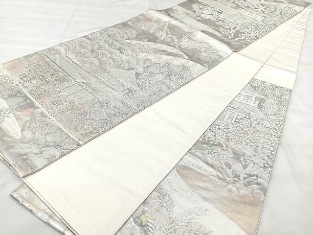 平和屋着物◎六通柄袋帯　古京錦　二重引箔　風景文　金銀糸　正絹　逸品　BAAY5169qw