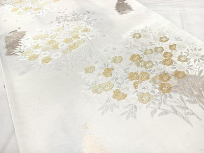平和屋着物◎六通柄袋帯　草花文　金銀糸　正絹　逸品　BAAY5171qw