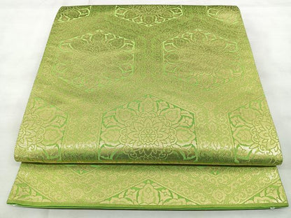 平和屋着物◎六通柄袋帯　亀甲花文　やまとオリジナル　金糸　正絹　逸品　BAAY5172qw