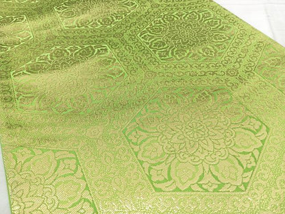 平和屋着物◎六通柄袋帯　亀甲花文　やまとオリジナル　金糸　正絹　逸品　BAAY5172qw