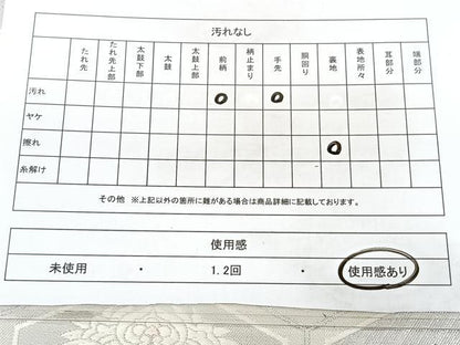 平和屋着物◎六通柄袋帯　九百白眉錦　亀甲花文　銀糸　正絹　逸品　BAAY5179qw
