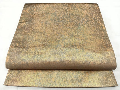 平和屋着物◎六通柄袋帯　霞文　引箔　正絹　逸品　BAAY5180qw