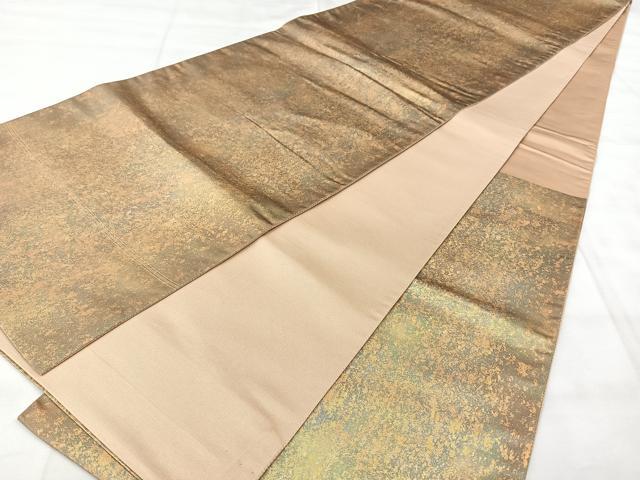 平和屋着物◎六通柄袋帯　霞文　引箔　正絹　逸品　BAAY5180qw