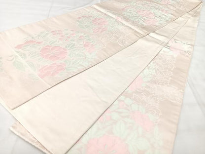 平和屋着物◎六通柄袋帯　草花文　正絹　逸品　BAAY5184qw