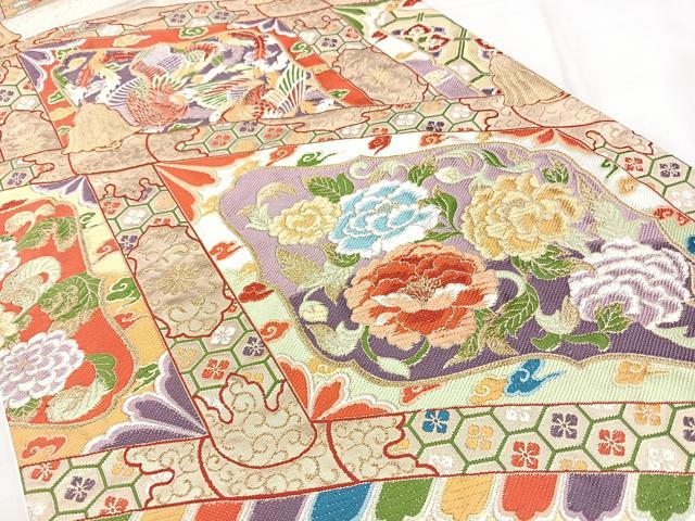平和屋着物◎六通柄袋帯　唐織　東照宮　金糸　正絹　逸品　BAAY5187qw