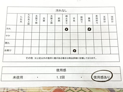 平和屋着物◎六通柄袋帯　唐織　東照宮　金糸　正絹　逸品　BAAY5187qw