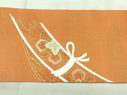 平和屋着物◎九寸名古屋帯　総刺繍　駒刺繍　正倉院花文　金糸　正絹　逸品　BAAY5197qw