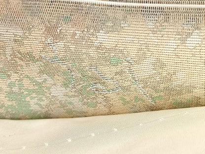 平和屋着物◎六通柄袋帯　うるし　霞文　引箔　正絹　逸品　BAAY5198qw