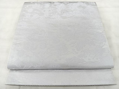 平和屋着物◎両面　六通柄袋帯　流水花鳥文　金銀糸　正絹　逸品　BAAY5201qw