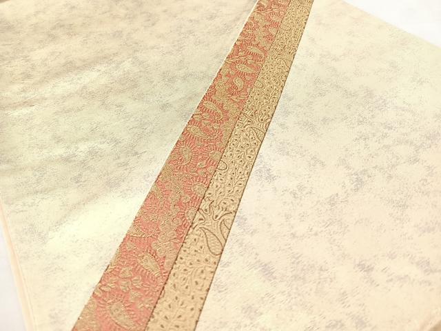 平和屋着物◎太鼓柄袋帯　切嵌　洋花文　金糸　引箔　正絹　逸品　BAAY5204qw