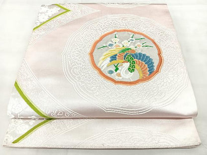 平和屋着物◎六通柄袋帯　唐織　飛鶴花文　金銀糸　正絹　逸品　BAAY5208qw
