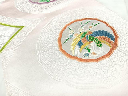平和屋着物◎六通柄袋帯　唐織　飛鶴花文　金銀糸　正絹　逸品　BAAY5208qw