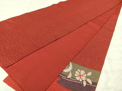 平和屋着物◎西陣　太鼓柄袋帯　流水花文　正絹　逸品　BAAY5209qw