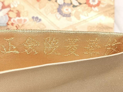 平和屋着物◎六通柄袋帯　正倉院菱華紋　全通箔　金糸　正絹　逸品　BAAY5218qw