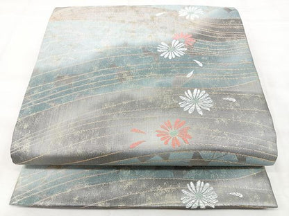 平和屋着物◎六通柄袋帯　舞花文　金銀糸　正絹　逸品　BAAY5219qw