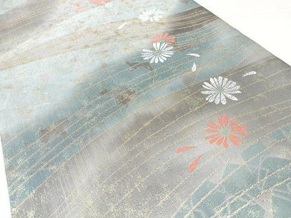 平和屋着物◎六通柄袋帯　舞花文　金銀糸　正絹　逸品　BAAY5219qw