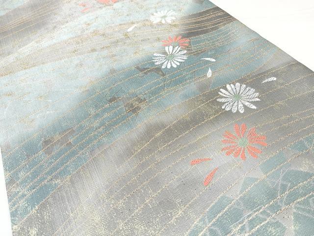 平和屋着物◎六通柄袋帯　舞花文　金銀糸　正絹　逸品　BAAY5219qw